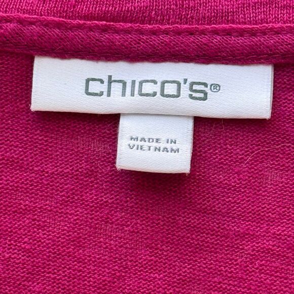 Chico's 100% Linen, Burnout Knit Top, Size Medium - Picture 6 of 8